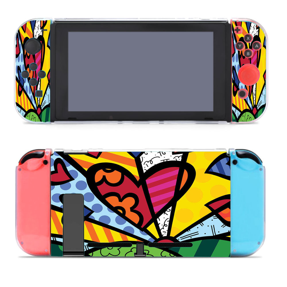 Romero Britto Pop Hearts Wallpaper Nintendo Switch Cover Case