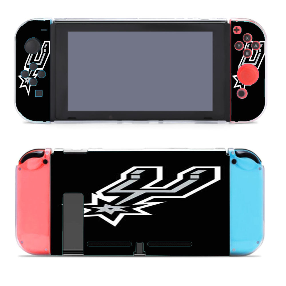 San Antonio Spurs Logo Blk Bkg Nintendo Switch Cover Case