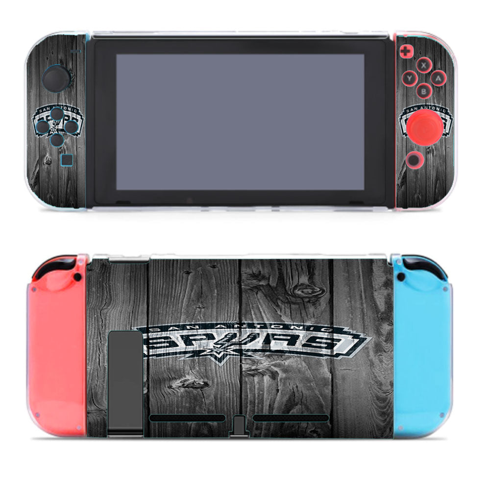San Antonio Spurs Nba Logo Dark Wood Wallpaper Nintendo Switch Cover Case