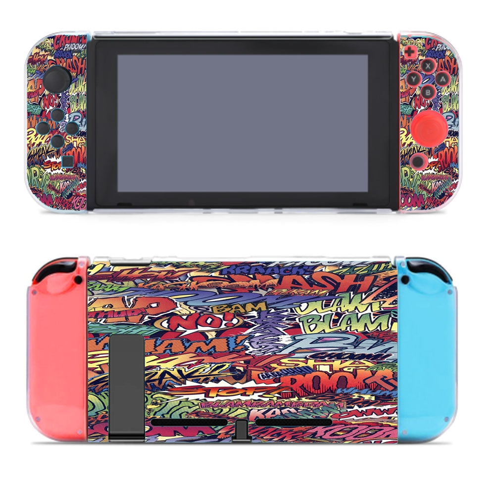 Action Packed Pow Comic Stickerbomb Nintendo Switch Cover Case