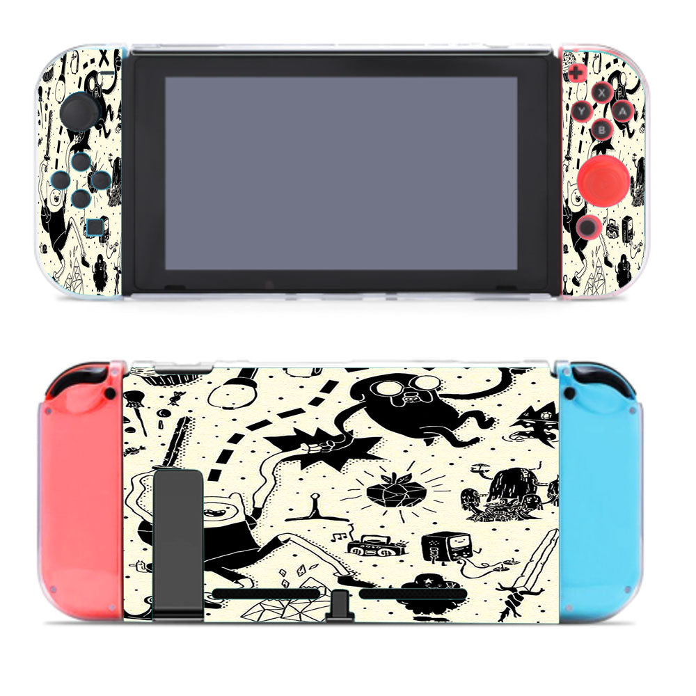 Adventure Time Doodle Bw Nintendo Switch Cover Case