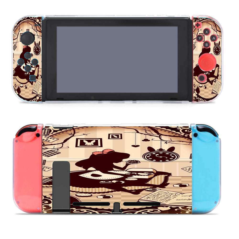 Alice In Wonderland Brown Silhouette Nintendo Switch Cover Case