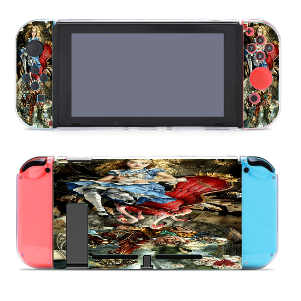 Alice In Wonderland Characters Art Flamingo Nintendo Switch Cover Case