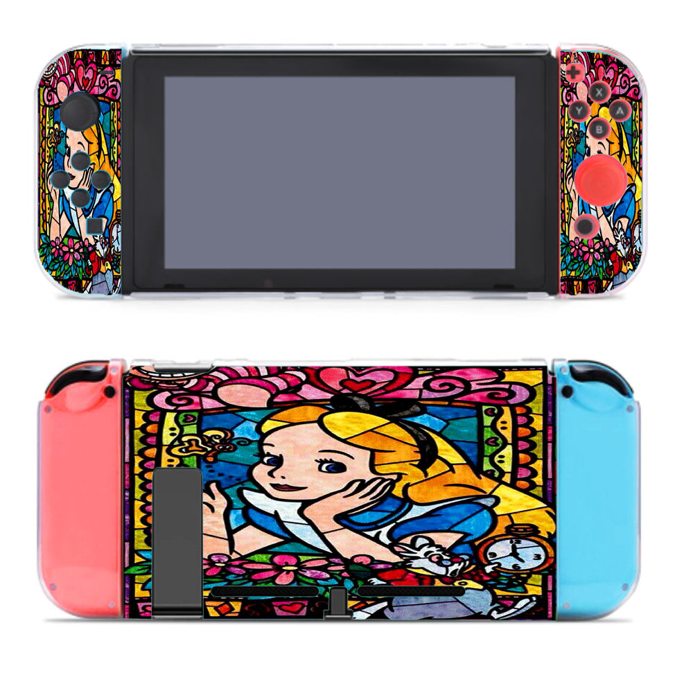 Alice In Wonderland Stained Glass Nintendo Switch Cover Case