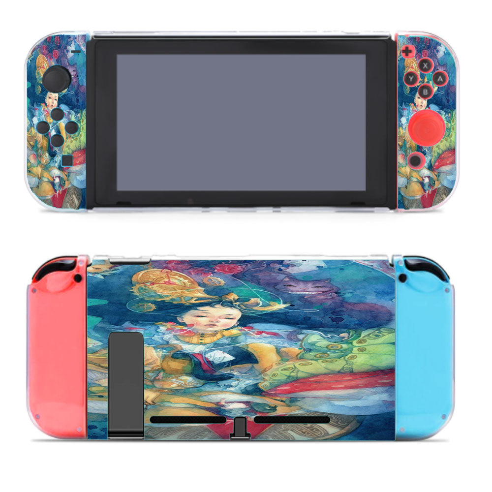 Alice In Wonderland Watercolor Painting Nintendo Switch Cover Case
