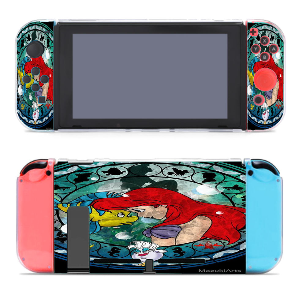 Ariel The Little Mermaid Stained Glass Nintendo Switch Cover Case
