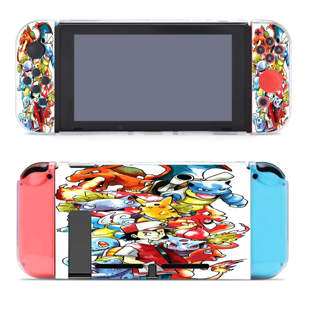 Ash Ketchum And Pokemon Watercolor Nintendo Switch Cover Case