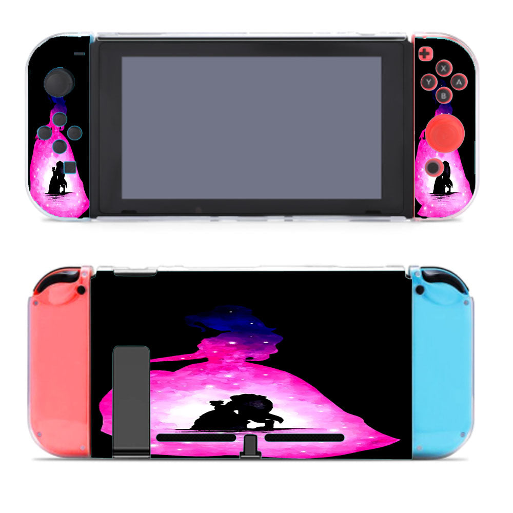 Beauty And The Beast Disney Watercolor Black Nintendo Switch Cover Case