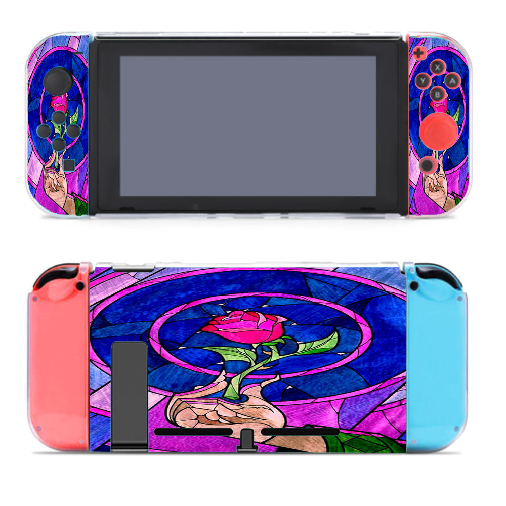 Beauty And The Beast Rose Stained Glass Nintendo Switch Cover Case