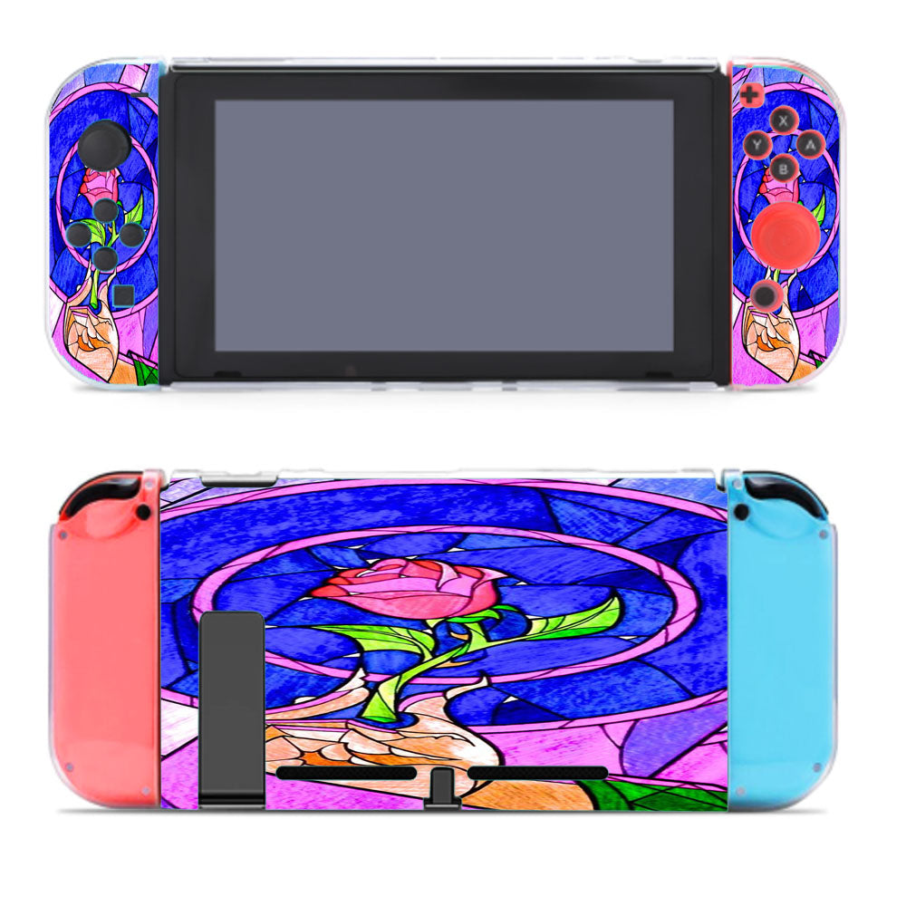 Beauty And The Beast Rose Stained Glasses Nintendo Switch Cover Case