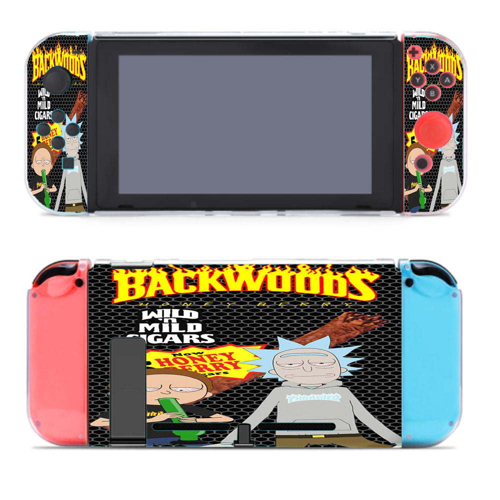 Black Rick And Morty Thrasher Flames Backwoods Nintendo Switch Cover Case