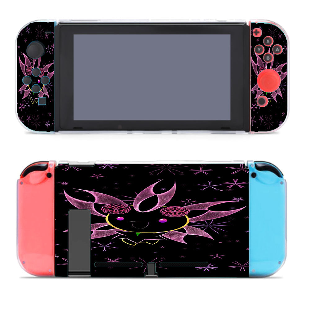 Cherrim Pokemon Line Art On Black Nintendo Switch Cover Case