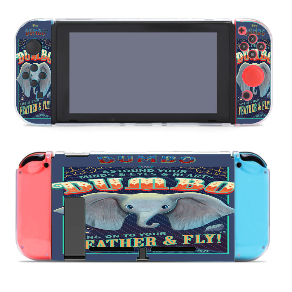 Crayon Style Dumbo Miracle Elephant Nintendo Switch Cover Case