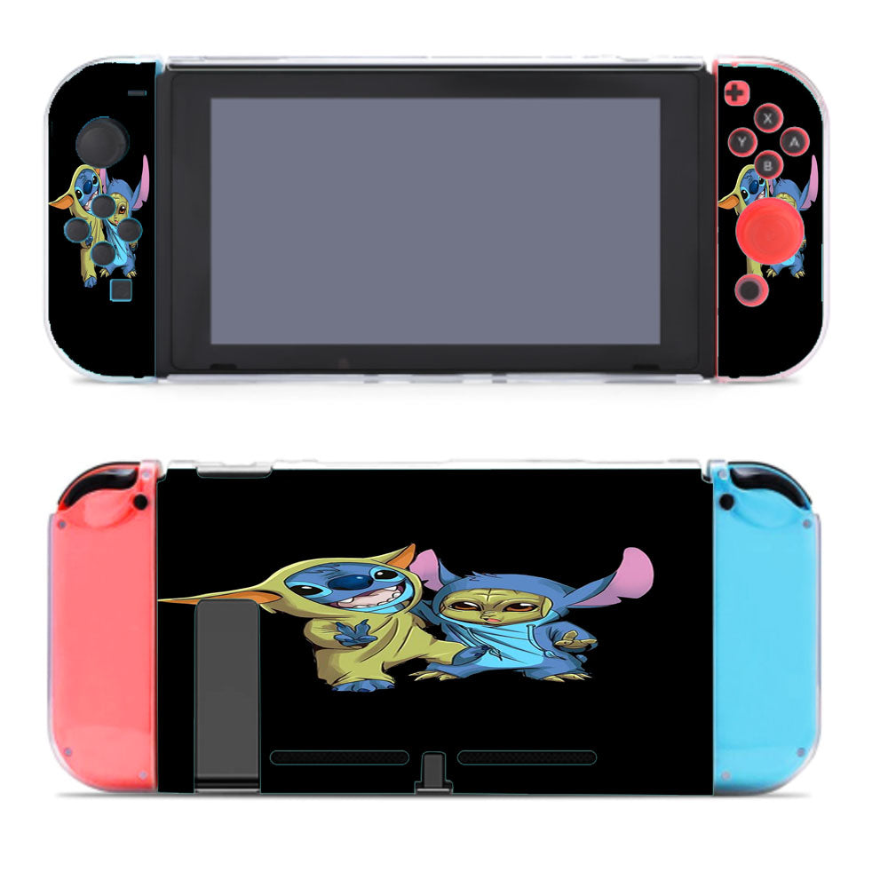 Cute Baby Yoda And Baby Stitch Costume Nintendo Switch Cover Case