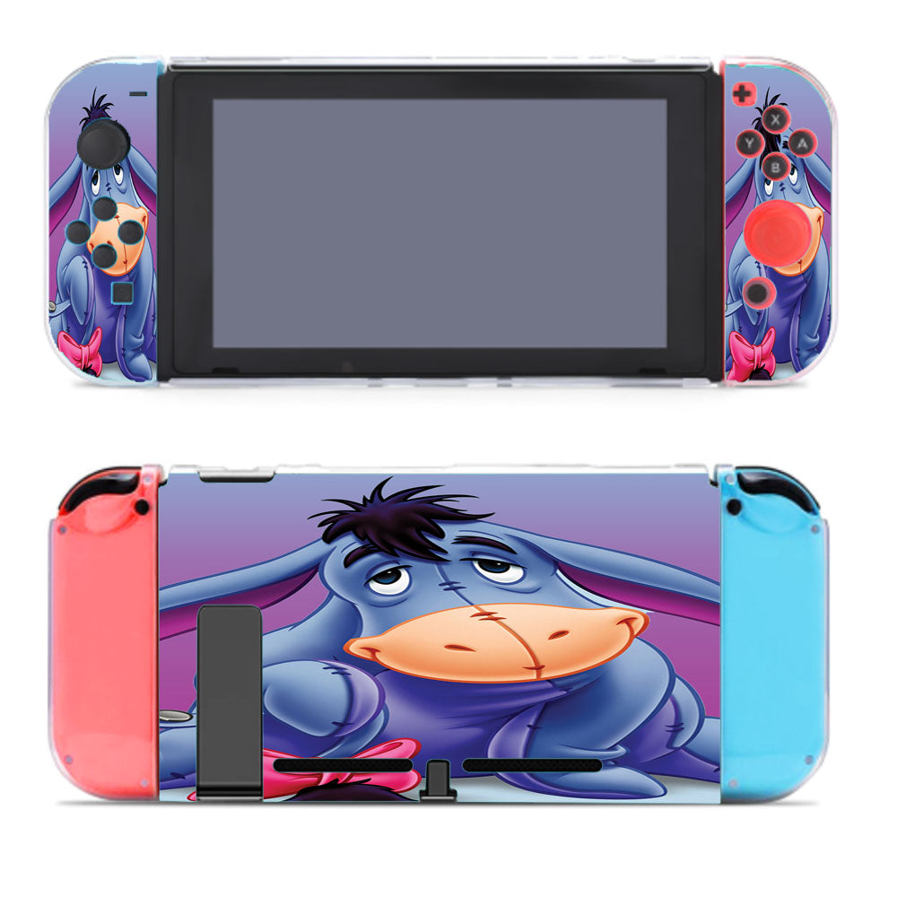 Cute Cartoon Eeyore Purple Wallpaper Nintendo Switch Cover Case