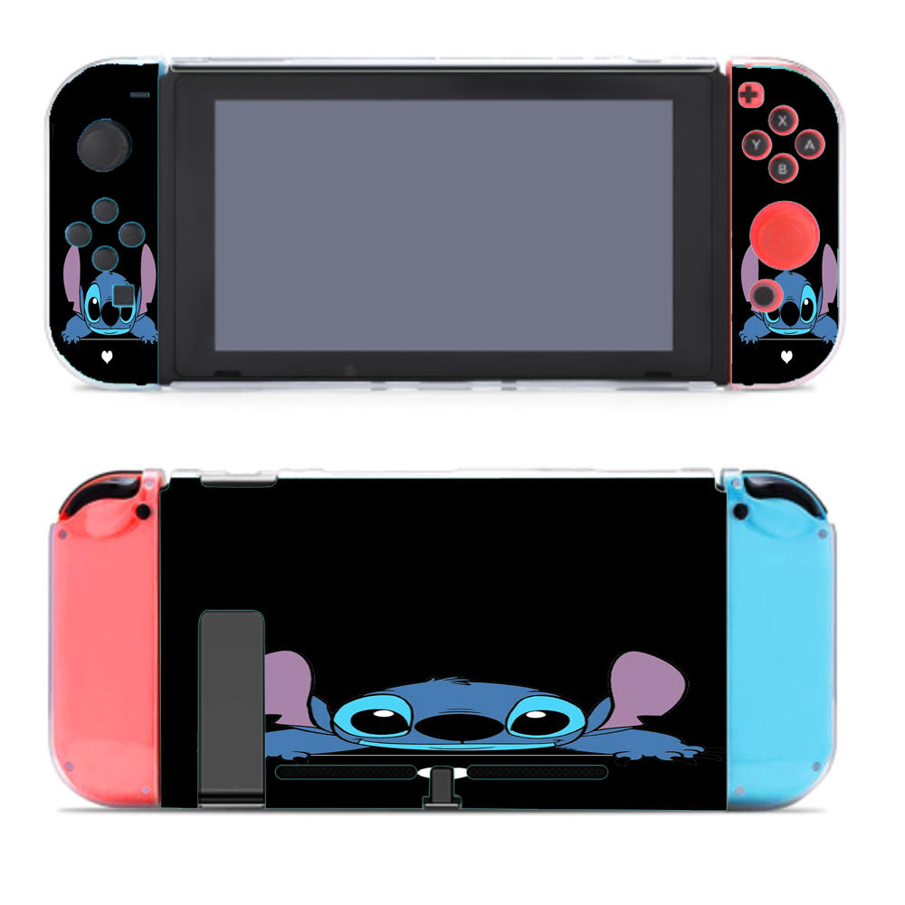 Cute Stitch Love Black Wallpaper Nintendo Switch Cover Case
