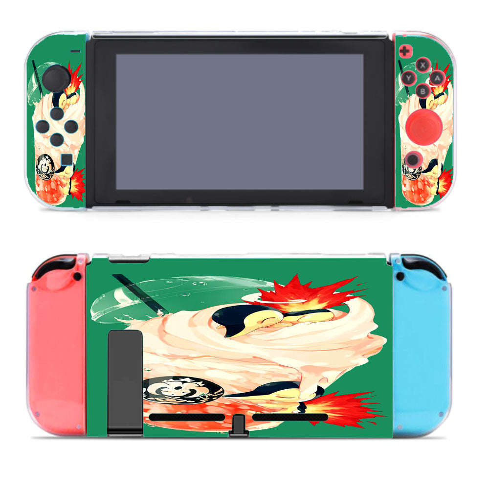 Cyndaquil Pokemon X Pink Drink Bubble Nintendo Switch Cover Case