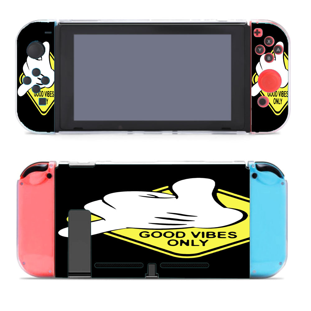 Disney Cartoon Mickey Hand Funny Quote Good Vibes Nintendo Switch Cover Case