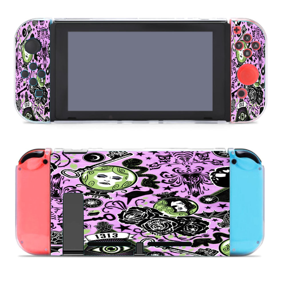 Disney Dark Haunted Mansion Sketch Purple Nintendo Switch Cover Case