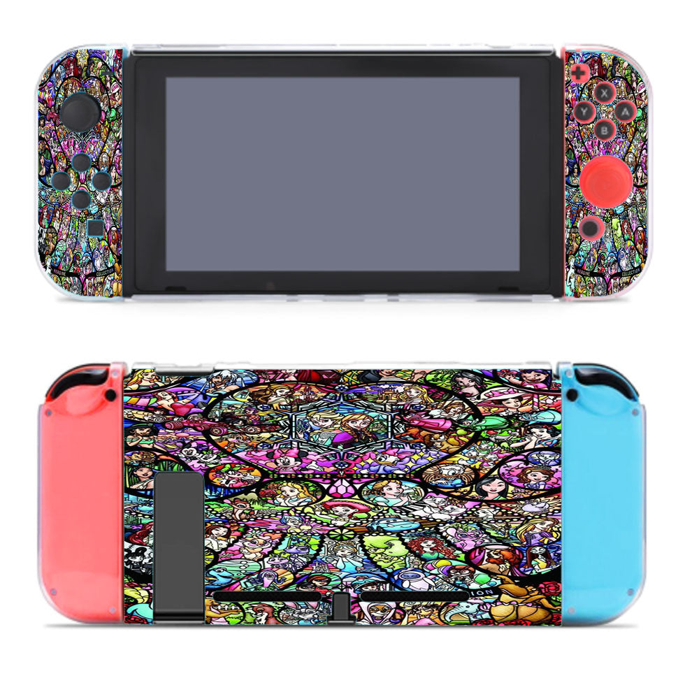 Disney Princess Collages Stained Glasses Art Nintendo Switch Cover Case