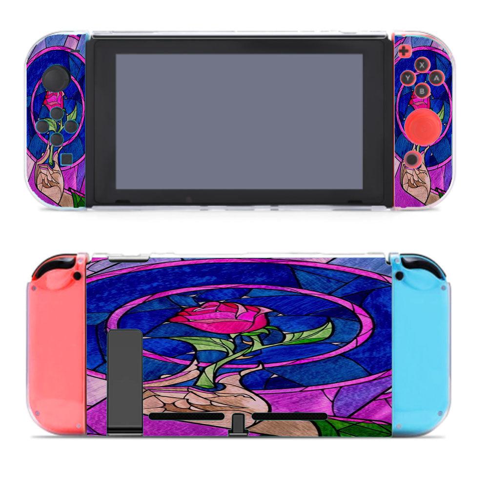 Enchanted Rose Stained Glass Disney Nintendo Switch Cover Case