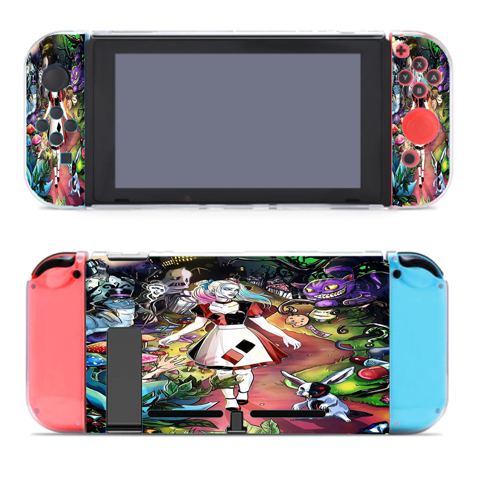 Harley Quinn Alice In Wonderland Digital Art Nintendo Switch Cover Case
