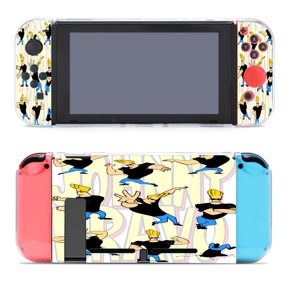 Johnny Bravo Pattern Wallpaper Nintendo Switch Cover Case