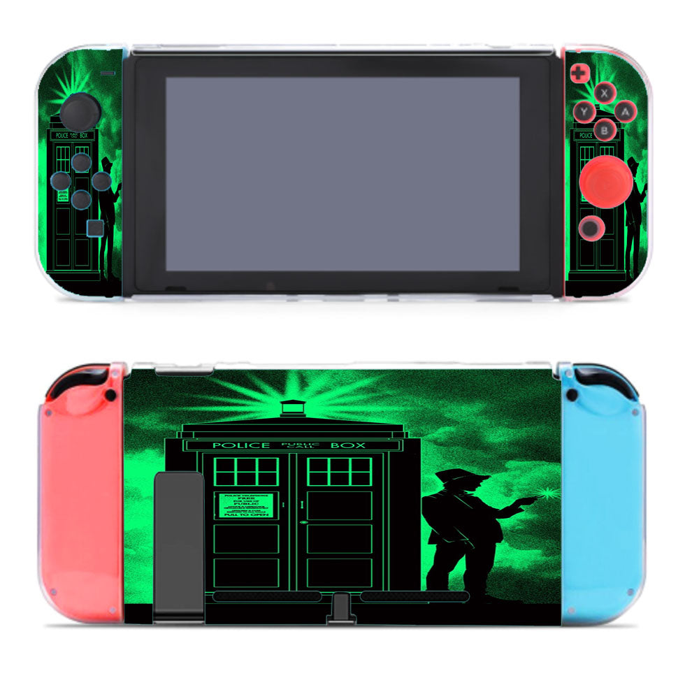 Light Green Clouds Dr Who Tardis Nintendo Switch Cover Case
