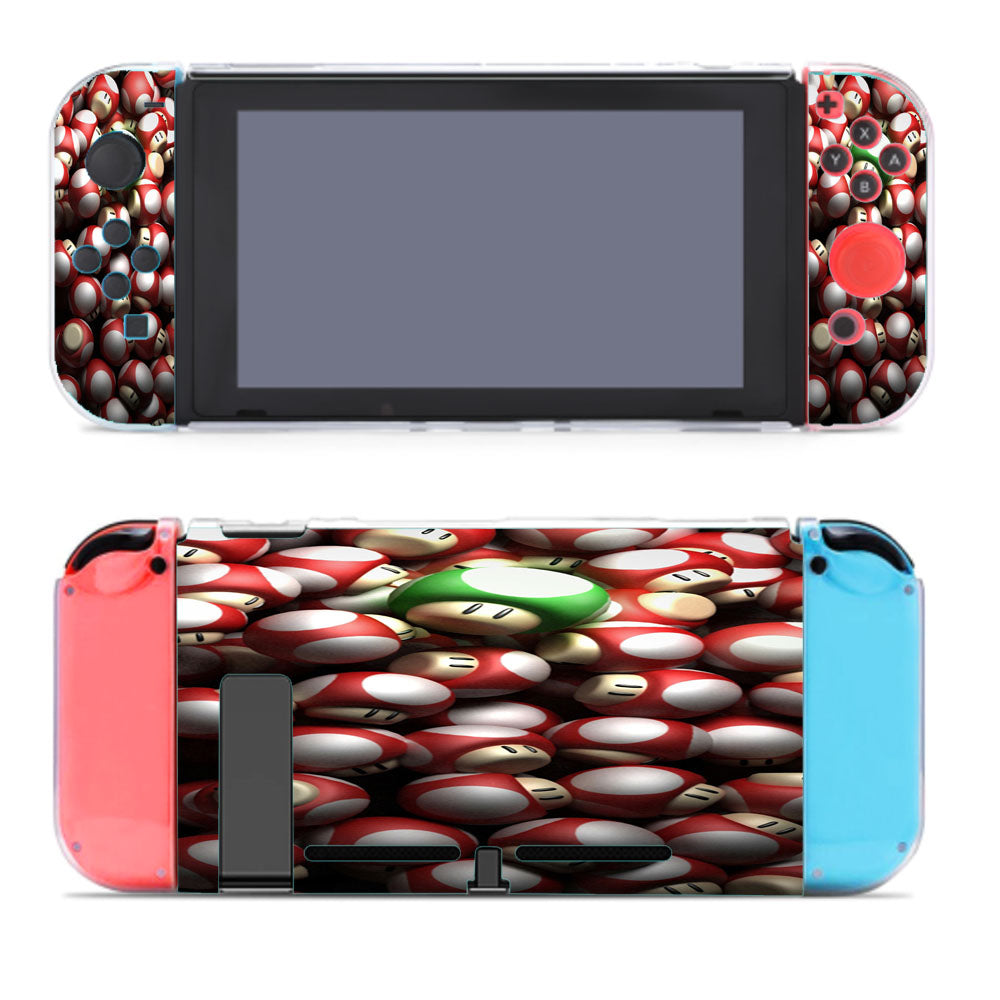 Mario Wallpaper Mushrooms Red Green Nintendo Switch Cover Case