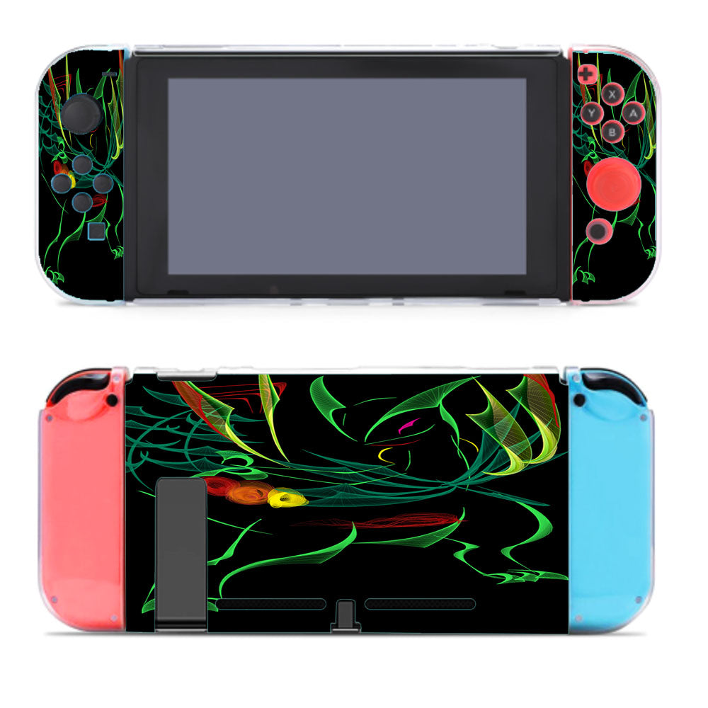 Mega Sceptile Pokemon Line Art On Black Nintendo Switch Cover Case