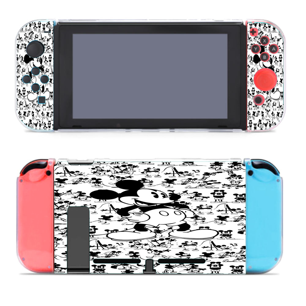 Mickey Mouse Black White Cartoon Collage Nintendo Switch Cover Case