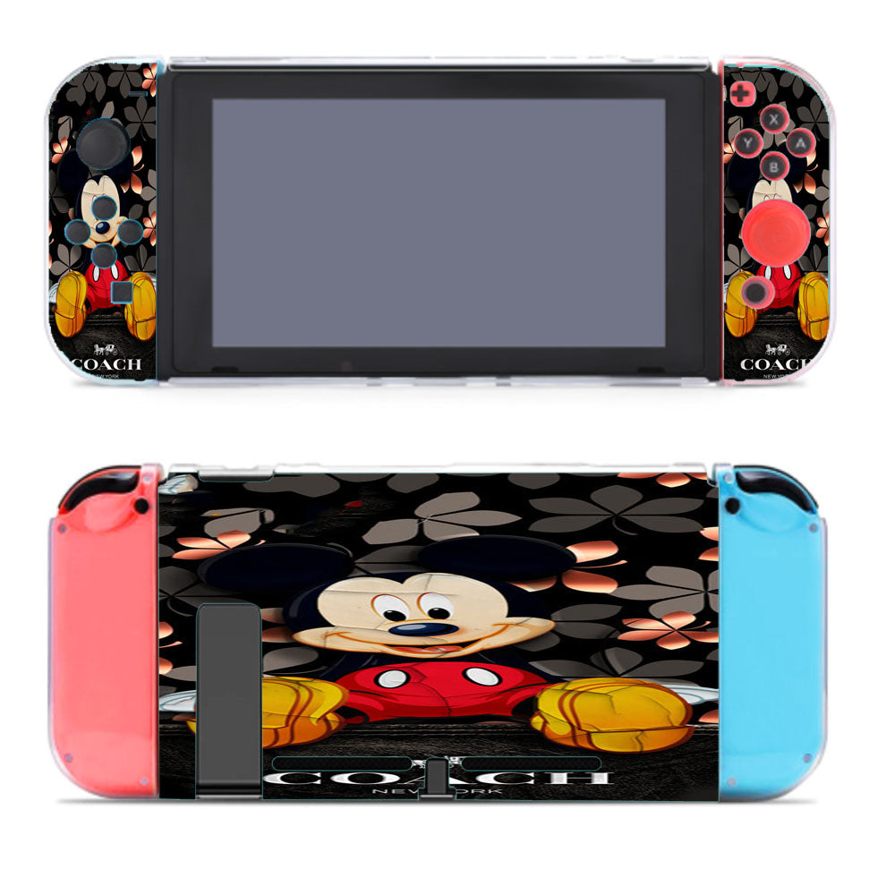 Mickey Mouse Coach Black Flowers Nintendo Switch Cover Case