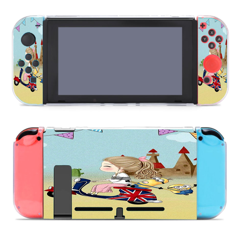 Minions London And Girls Vespa Nintendo Switch Cover Case