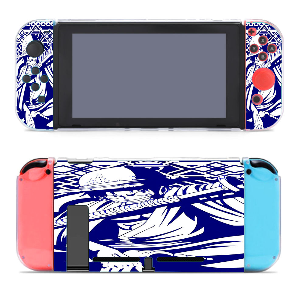 Monkey D Luffy One Piece Silhouette Blue Nintendo Switch Cover Case