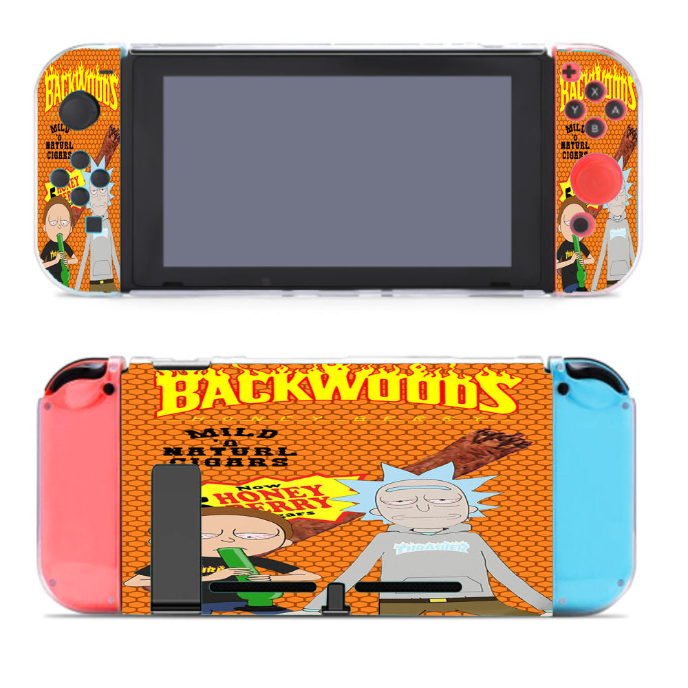 Orange Rick And Morty Thrasher Flames Backwoods Cigar Nintendo Switch Cover Case