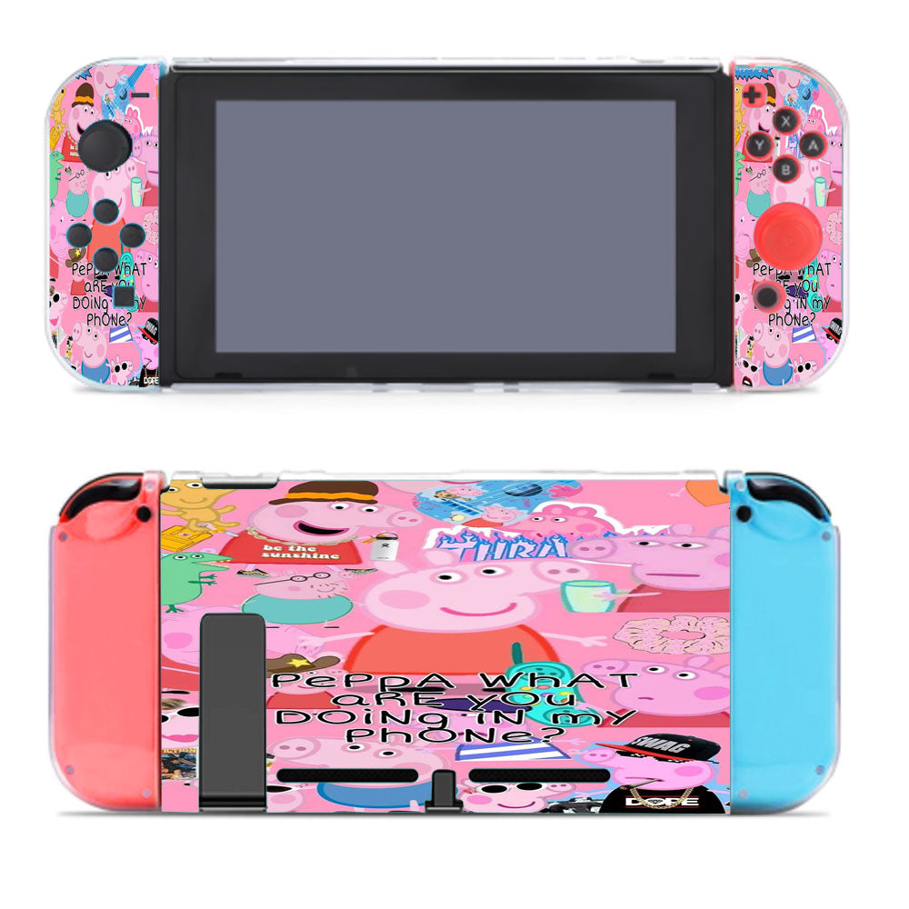 Peppa Pig Collages Wallpaper Nintendo Switch Cover Case