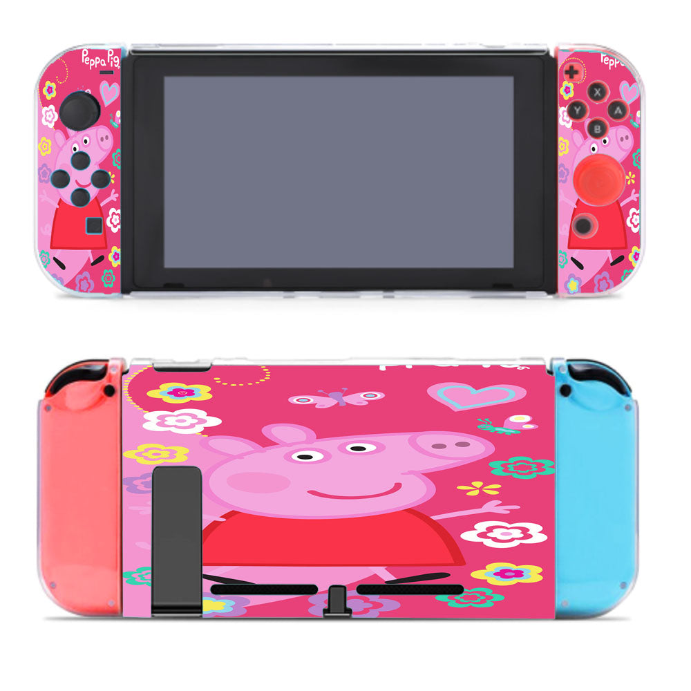 Peppa Pig Flower On Pink Wallpaper Nintendo Switch Cover Case