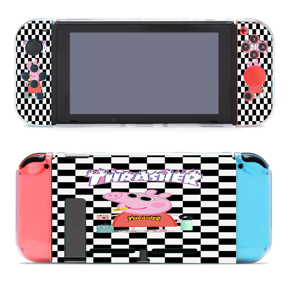 Peppa Pig Hypebeast Checkered Rainbow Nintendo Switch Cover Case