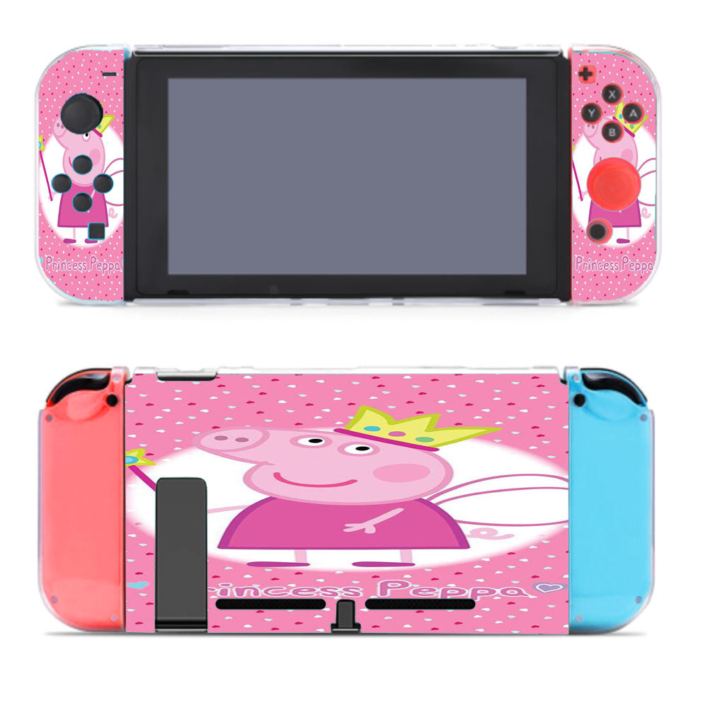 Princess Peppa Pig Pinky Pattern Lover Nintendo Switch Cover Case