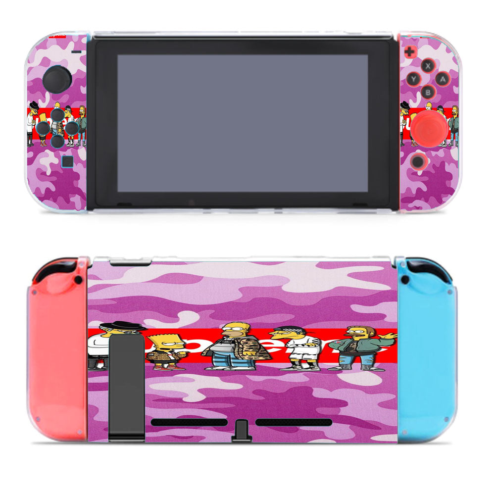 Purple Army Pattern The Simpson Hypebeast Style Nintendo Switch Cover Case
