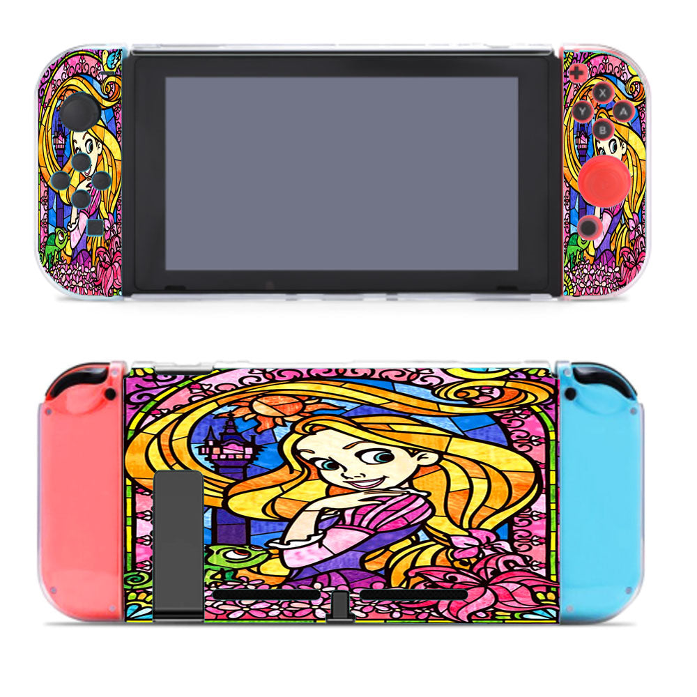Rapunzel Tangled Stained Glass Nintendo Switch Cover Case