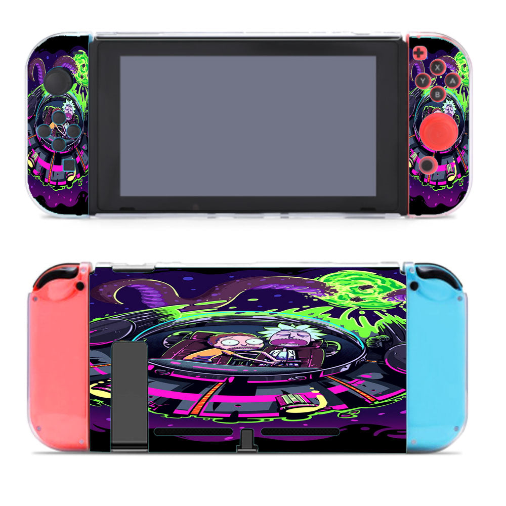 Rick And Morty Alien Flying Saucer Purple Nintendo Switch Cover Case