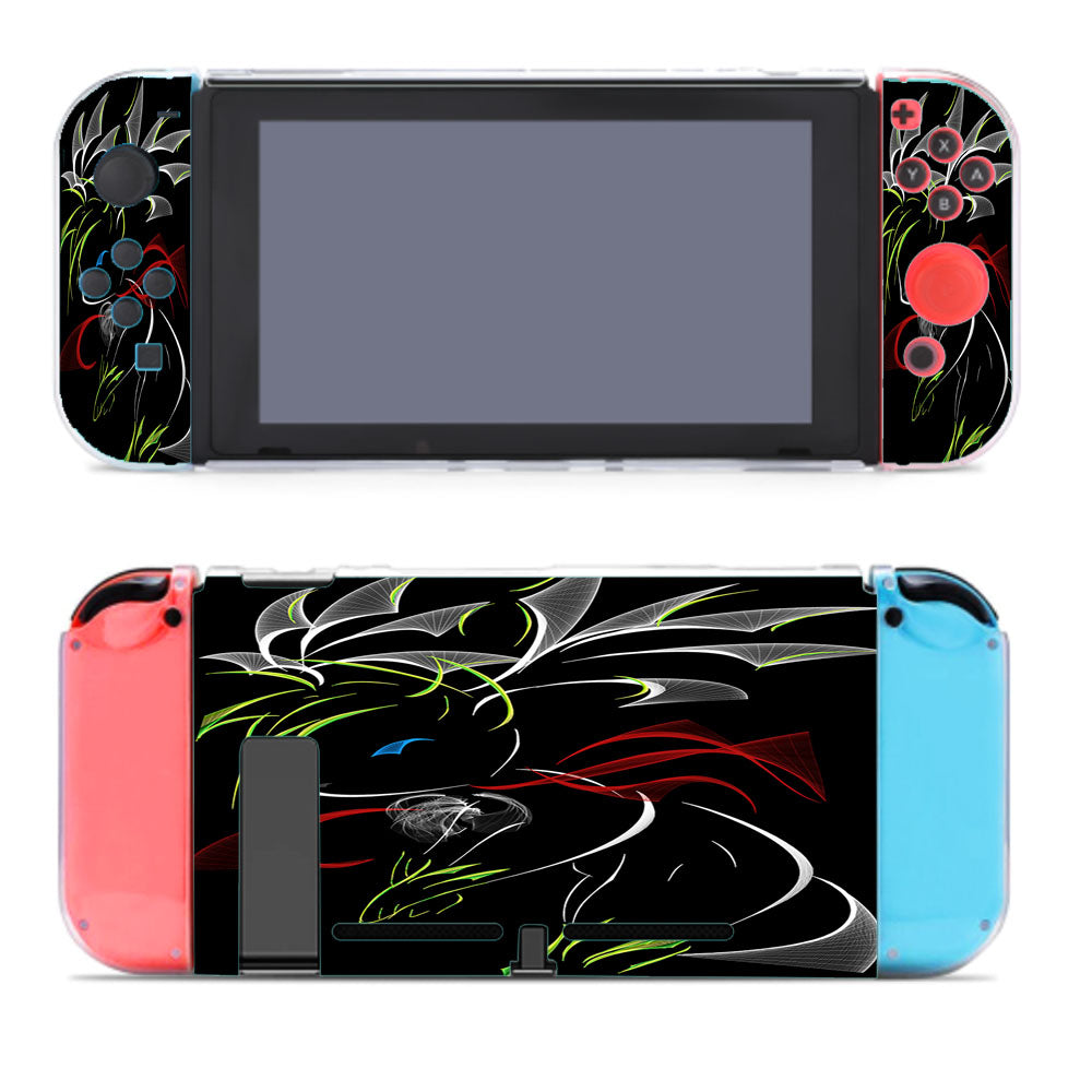 Shaymin Pokemon Line Art On Black Nintendo Switch Cover Case