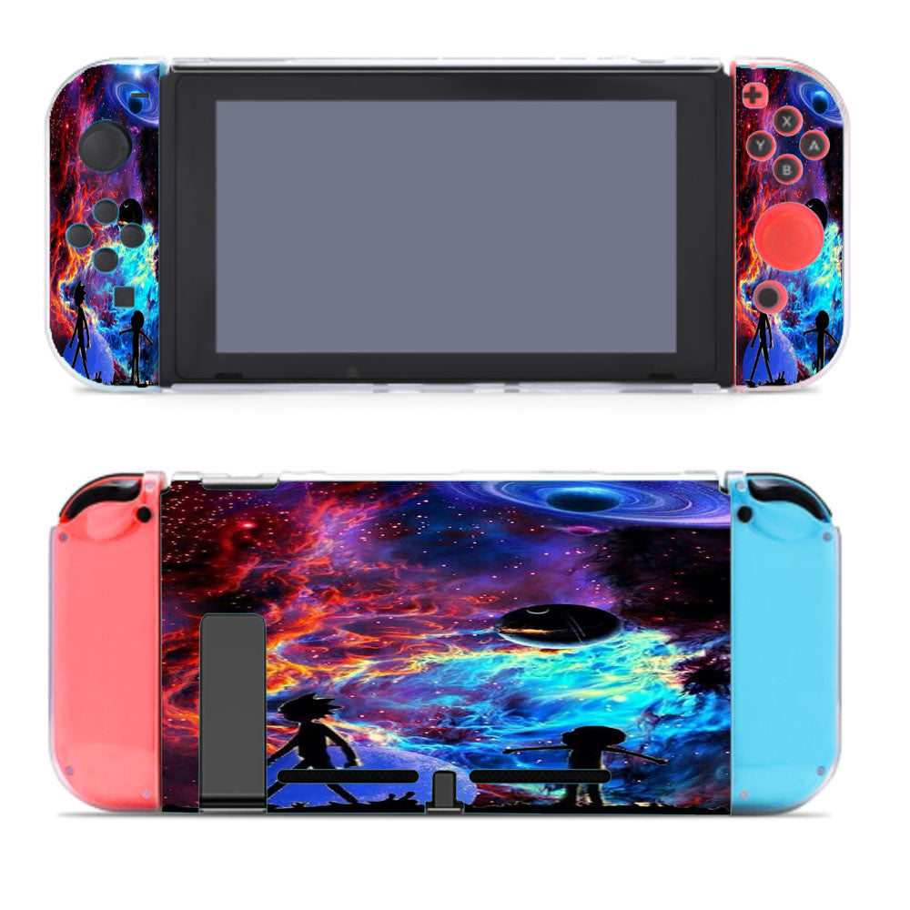 Silhouette Rick And Morty Galaxy Nebula Color Nintendo Switch Cover Case