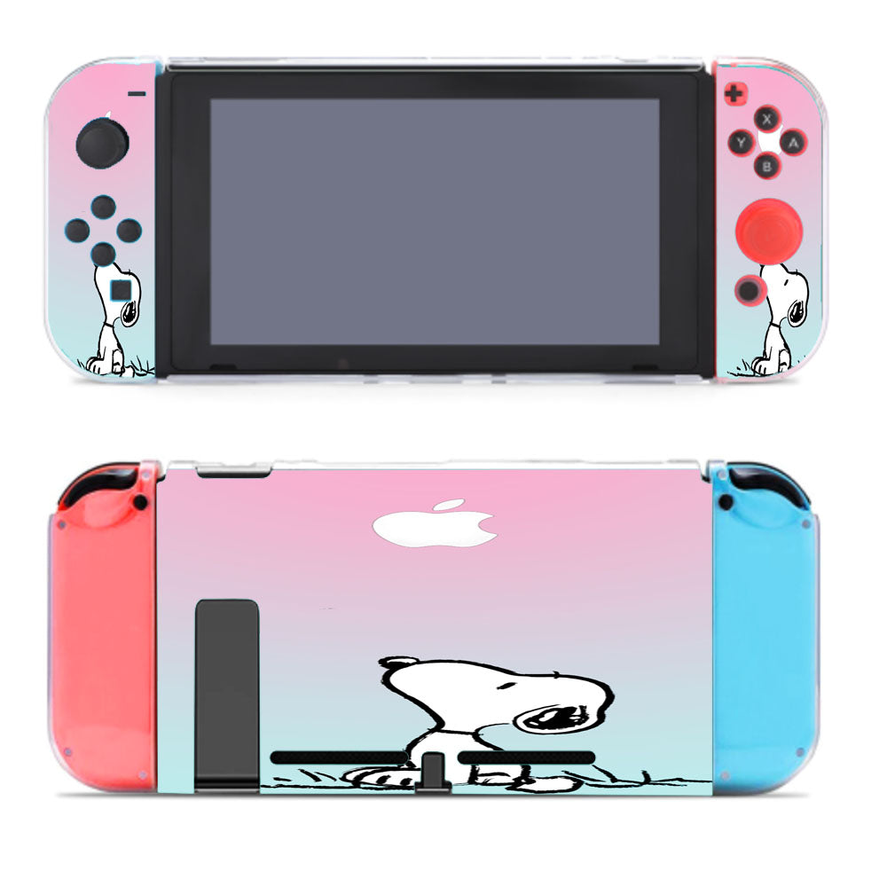 Snoopy Gradient Pink Mint Nintendo Switch Cover Case