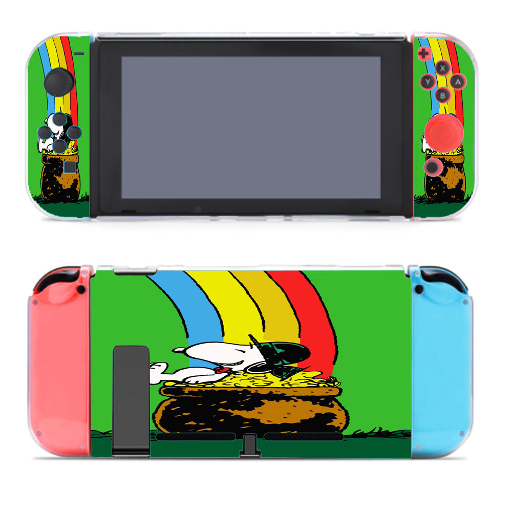 Snoopy Green Rainbow St Patricks Day Nintendo Switch Cover Case