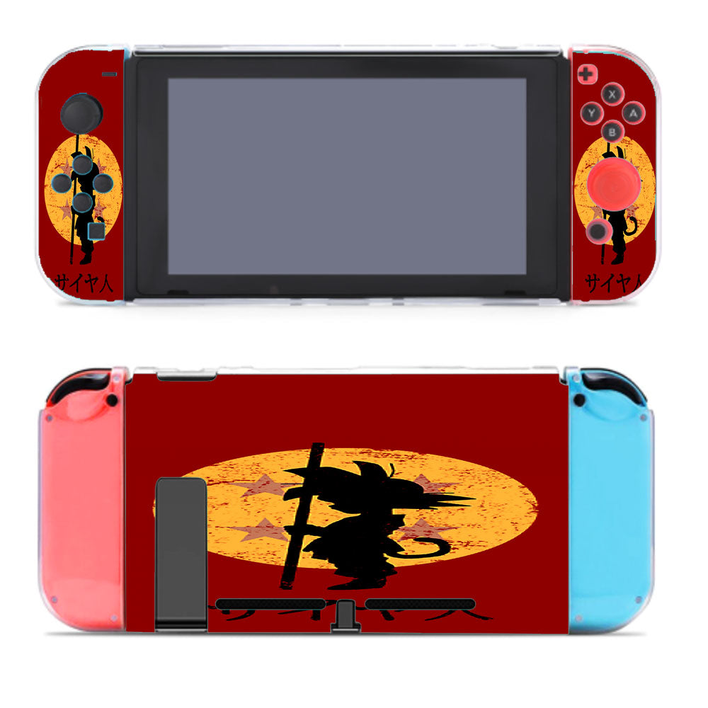 Son Goku Red Silhouette And Moon Nintendo Switch Cover Case