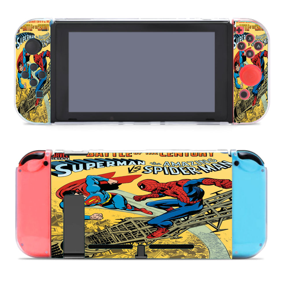 Superman Vs Spiderman Vintage Story Book Cover Nintendo Switch Cover Case