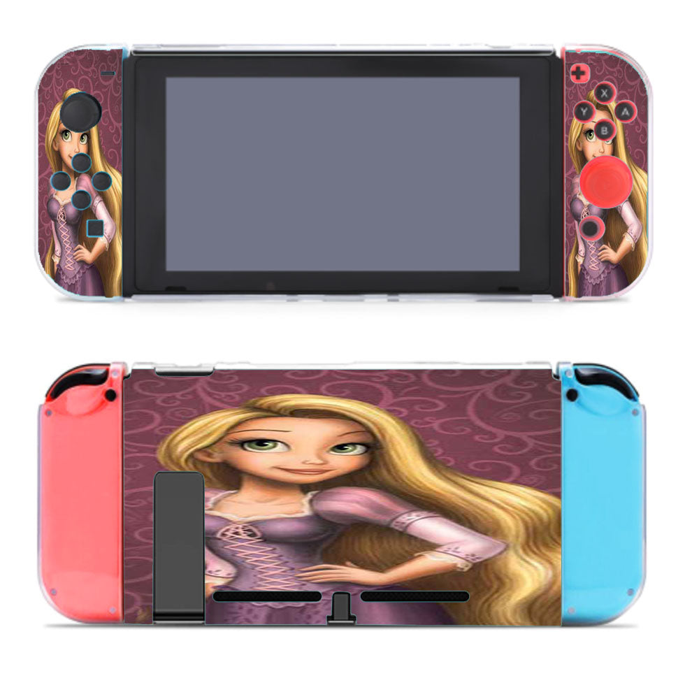 Tangled Purple Bkg Nintendo Switch Cover Case
