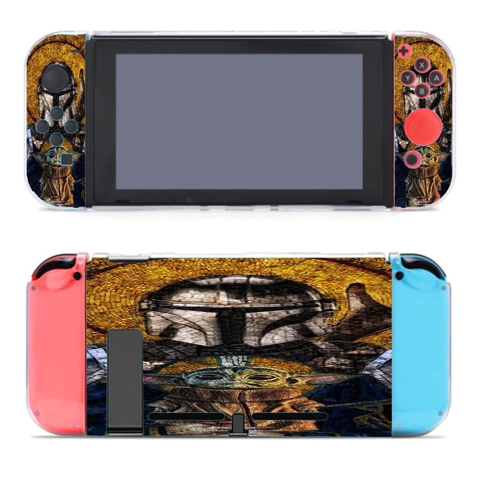 The Mandalorian And Baby Yoda Stained Glasses Art Nintendo Switch Cover Case
